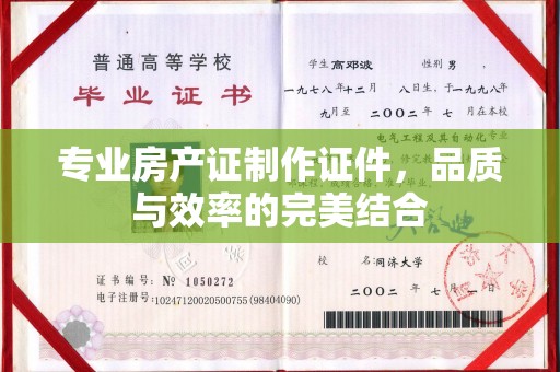 嵊泗专业房产证制作证件，品质与效率的完美结合