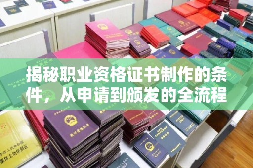 嵊泗揭秘职业资格证书制作的条件，从申请到颁发的全流程解析