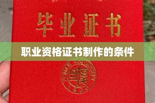 嵊泗职业资格证书制作的条件