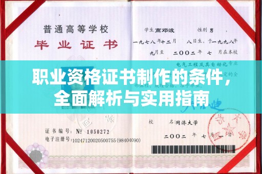 嵊泗职业资格证书制作的条件，全面解析与实用指南